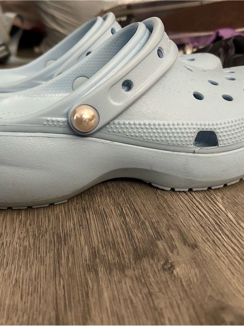 CROCS Kids Light Blue Classic Clog with Back Strap